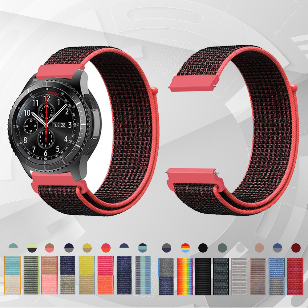 适用三星S3 华为小米佳明手表带运动尼龙回环魔术贴通用手表带