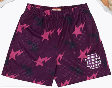 Eric Emanuel BAPE Basic Basketball Shorts Mesh Purple