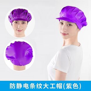 Anti-static Purple Hat Dust-free Hat Workshop Work Hat Labor Protection Headgear Anti-static Large Worker Hat Women's Dust-proof Hat