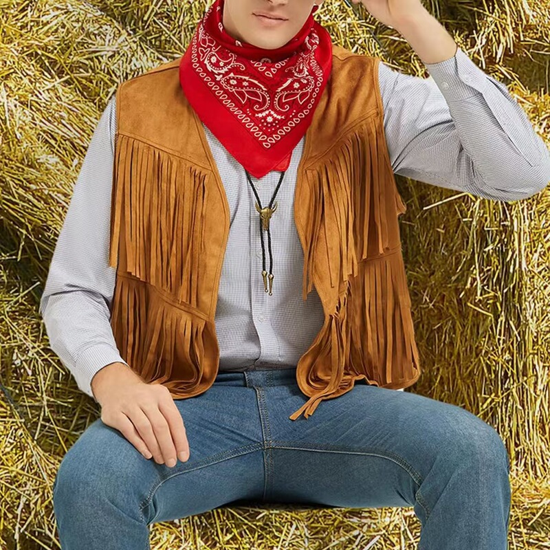 Retro Ethnic Style European and American Cross-Border New Amazon Sleeveless Personalized Street Cardigan Vest Tassel Vest Top Retro Ethnic Style European and American Cross-Border New Amazon Sleeveless Personalized Street Cardigan Vest Tassel Vest Top