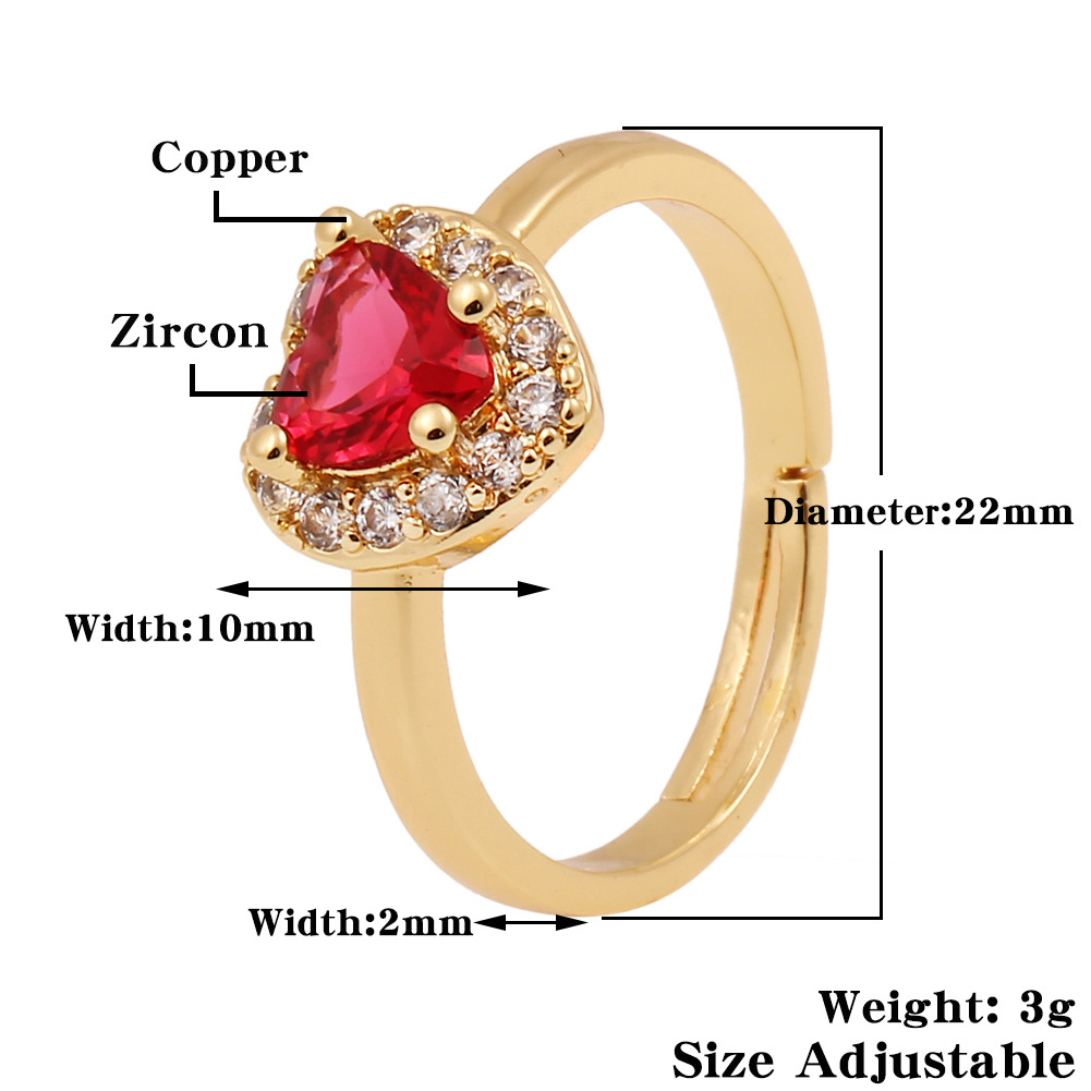 New Women's Ring Copper Plated Gold Heart-shaped Ring Simple Temperament Jewelry display picture 1