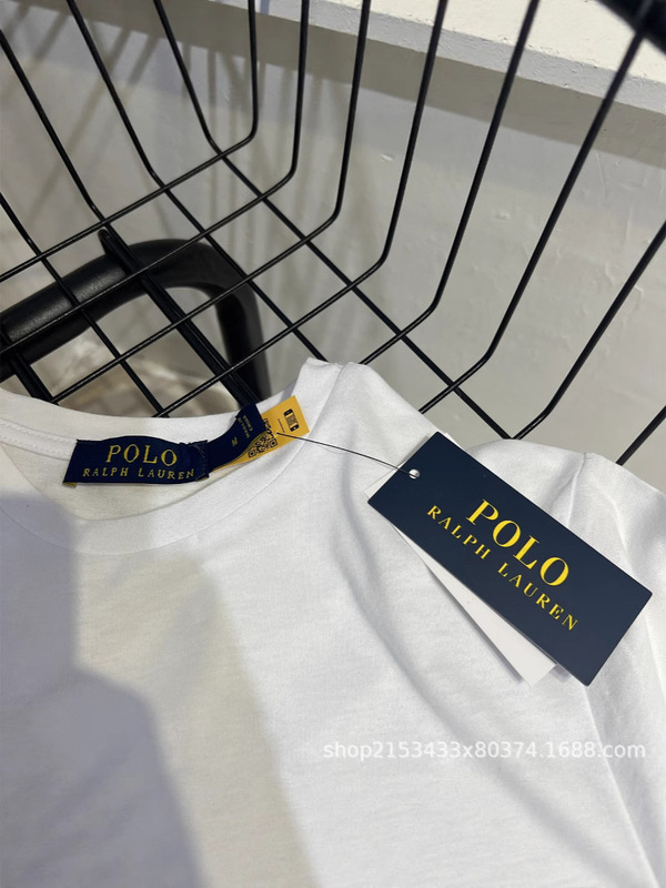 高品質 RL25 夏の新ファッションラウンドネックポニー刺繍多用途痩身半袖 Tシャツ女性のトップス|undefined