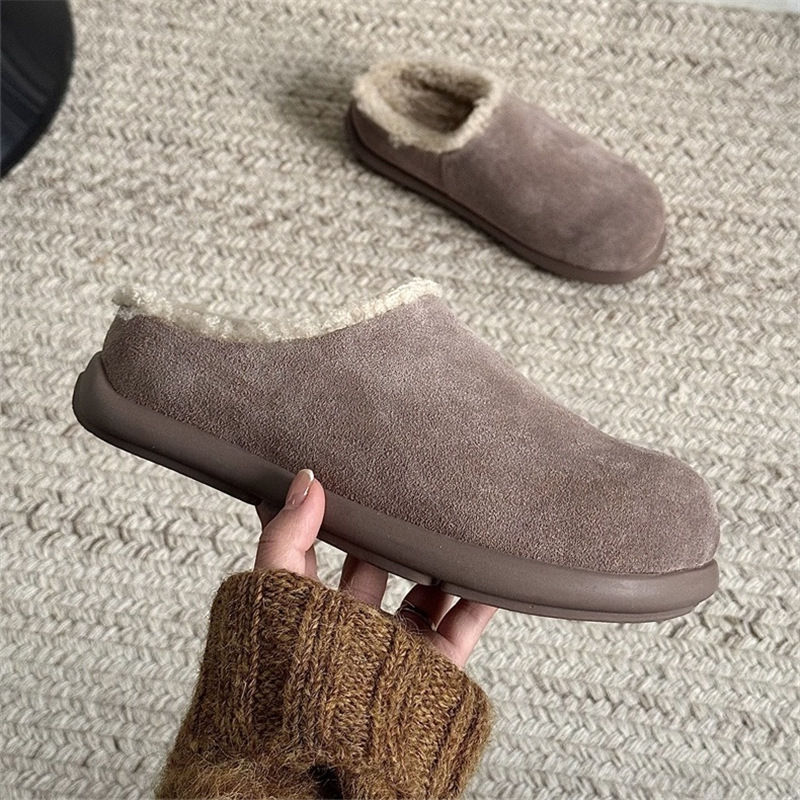 【Clearance Sale】New Winter Style Closed-Toe Wool Slippers, Cute and Quirky Mule Fur Slippers for Women, Suitable for Outdoor Wear