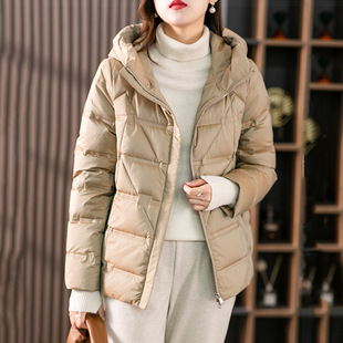 Lightweight Down Jacket Women's Short Hooded 2022 Winter New Korean Style Loose Slim-fit Small Warm Jacket