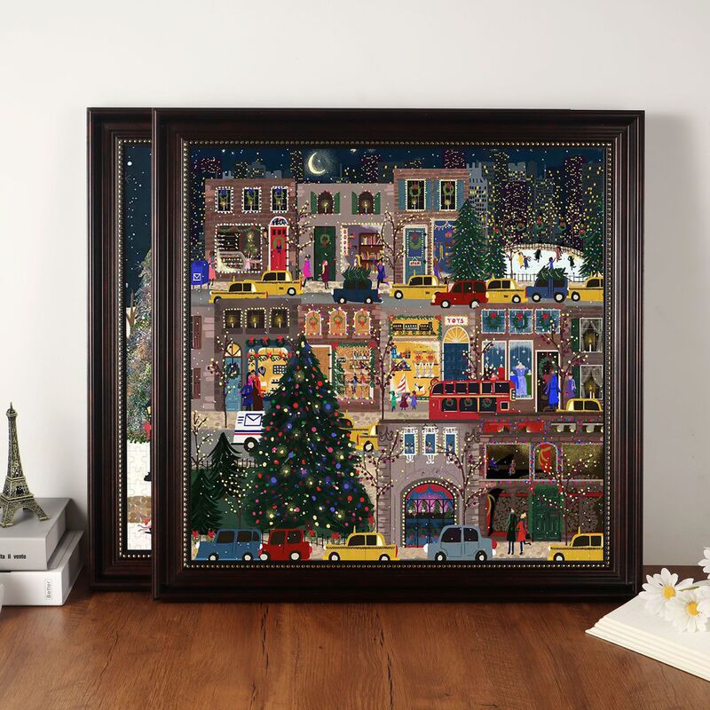 500 Pieces Christmas Winter Light Puzzle 50.8* 50.8cm Galison European Retro Brown Picture Frame 500 Pieces Christmas Winter Light Puzzle 50.8* 50.8cm Galison European Retro Brown Picture Frame