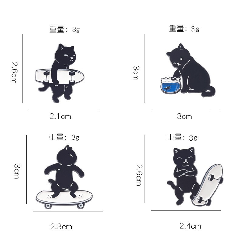 Cartoon Style Cat Alloy Stoving Varnish Brooches display picture 2