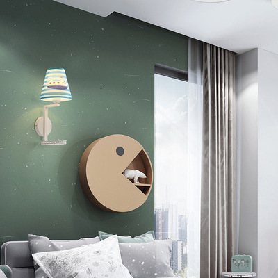 led墙壁灯床头灯婚房温馨卧室客厅蓝色女孩儿童灯具创意简约现代|ru