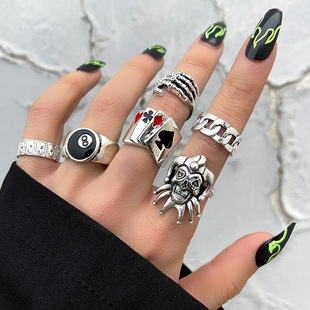 European and American trend skull serpentine ring�W������ָ