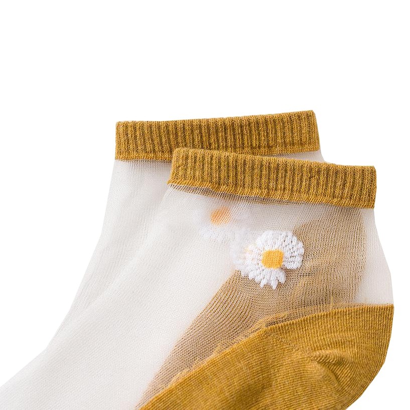 Medias de mujer de verano nuevos calcetines TikTok Daisy calcetines de algodón caqui para mujer ins medias de cristal japonesas de moda al por mayor