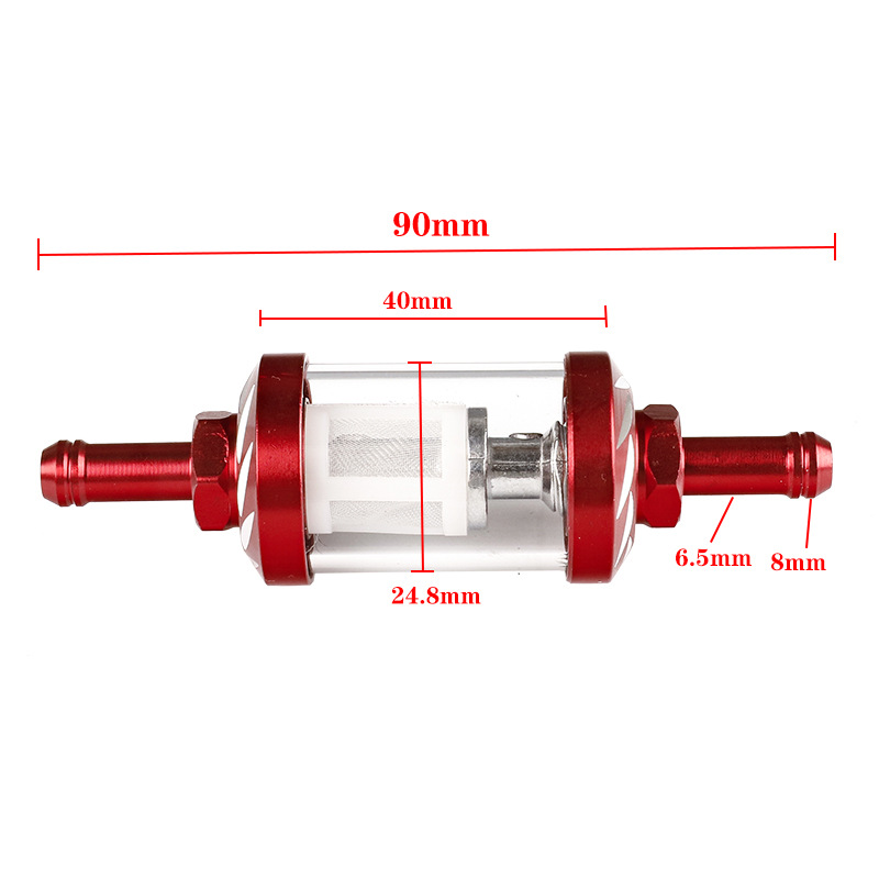Universal Motorcycle Gasoline Filter Element Cnc Modified Metal Fuel Filter Oil Pipe Oil Switch Clip