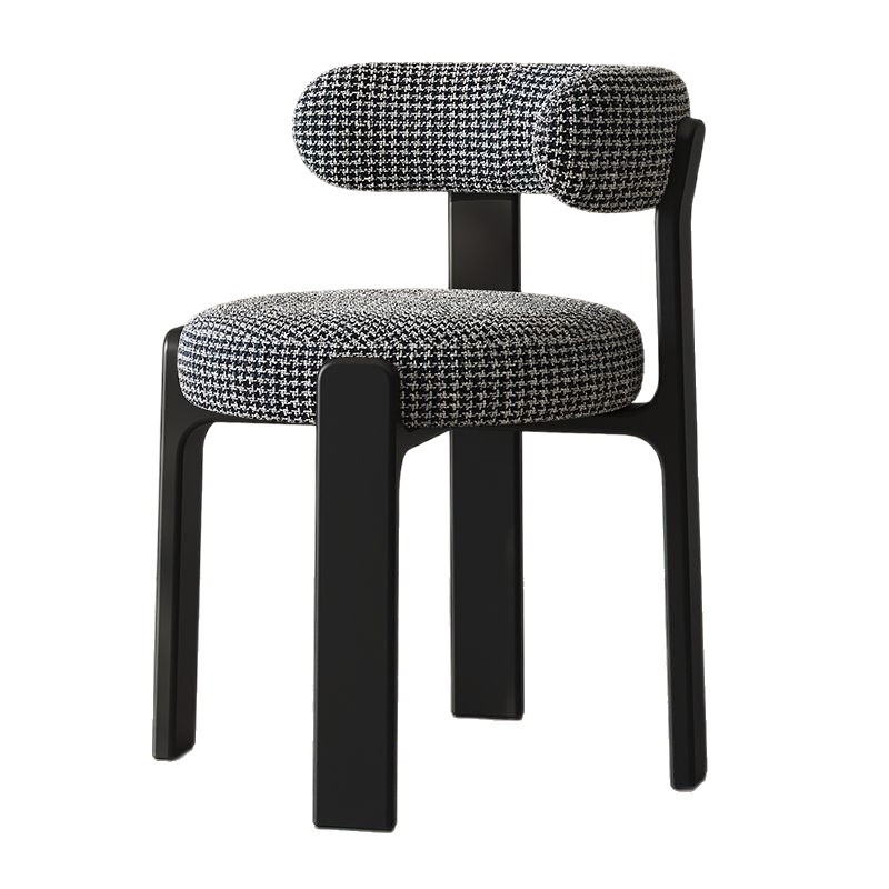 Silla de respaldo de madera moderna de lujo ligera silla de diseño de tela silla de comedor de hotel