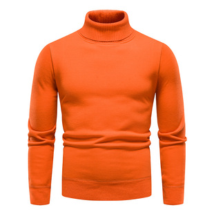 New Autumn and Winter Men's Knitwear Turtleneck Knitwear Solid Color Large Size Slim Knitwear Men's Knitwear Bottoming Shirt