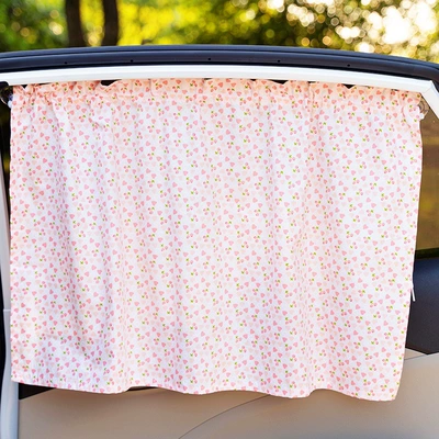 Car curtains – block baby car interior shading - pink-heart-leaflet-boundless