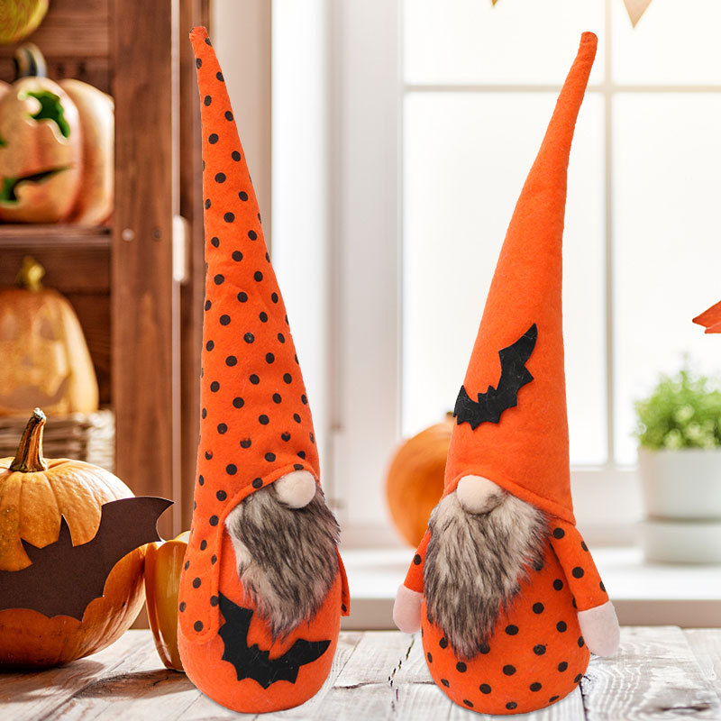 Poupée en peluche transfrontalière pour Halloween, Rudolph sans visage, décorations de fête, dessin animé créatif, chauve-souris tachetée