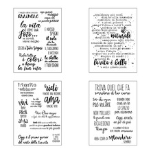 硅胶透明印章Scrapbook手账工厂直销DIY现货批发印章-意大利语