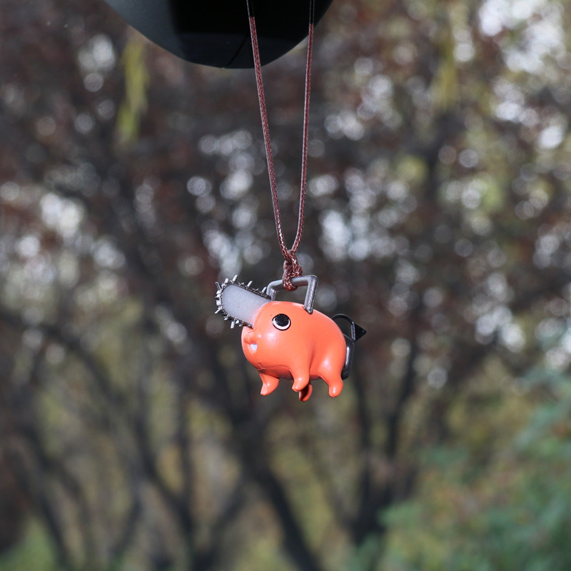 Xiao Deng Xiao Deng Nuovo Pochita Motosega Cucciolo Ciondolo Specchietto retrovisore Decorazione Appesa Accessorio Carino per Interni Auto_voghion.com