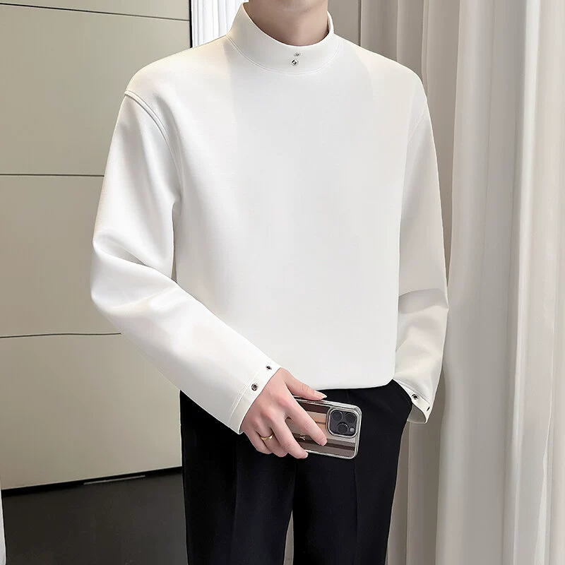 Нишевые дизайнерские металлические стальные этикетки с длинными рукавами свитера мужской социальный парень