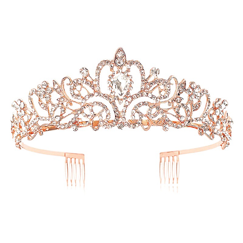 Venta caliente transfronteriza barroco cristal nupcial corona accesorios para el cabello tocado boda baile boda cumpleaños rhinestone corona