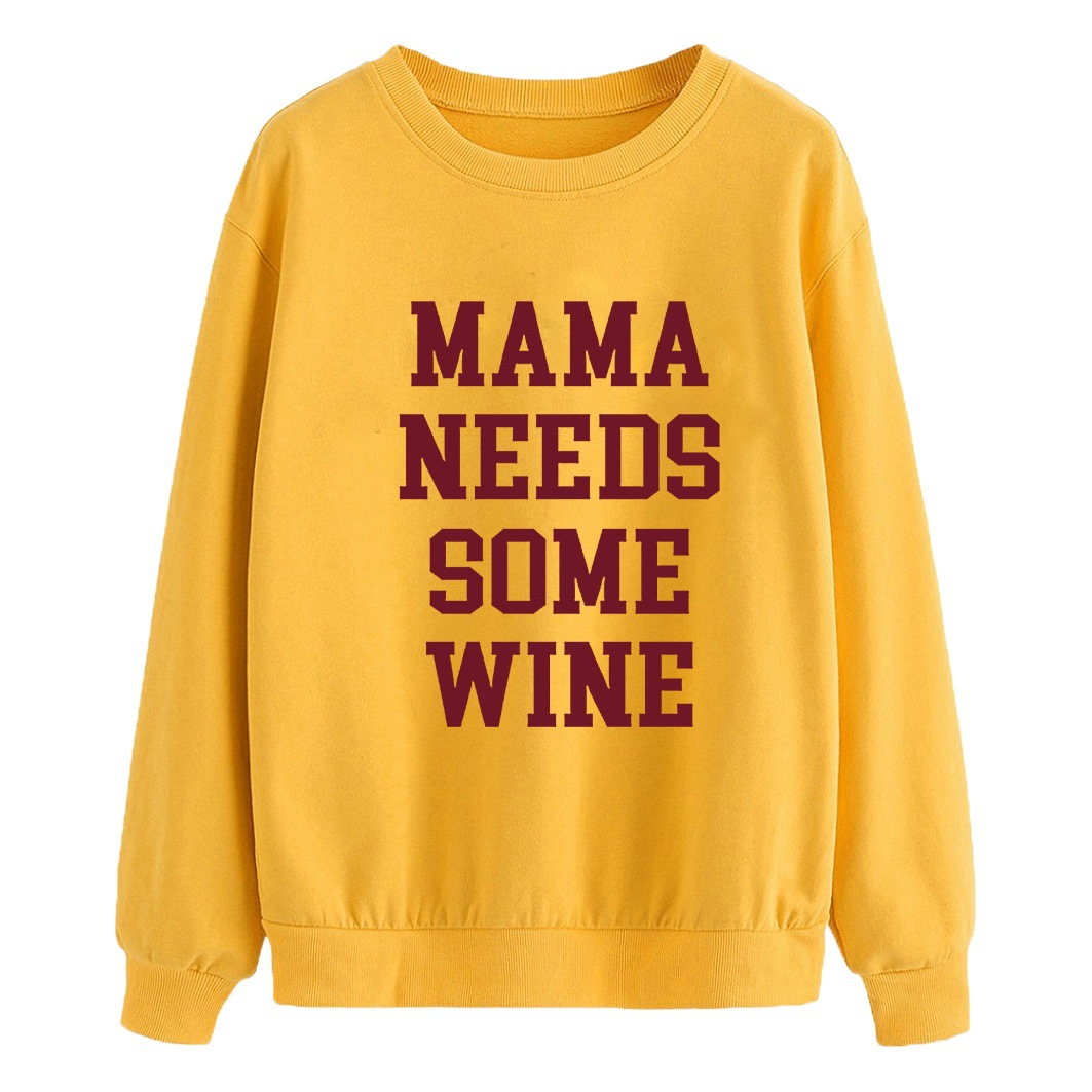 MAMA NECESITA ALGUNOS Otoño e Invierno carta de impresión de moda de la calle nuevo suéter superior para los hombres y las mujeres