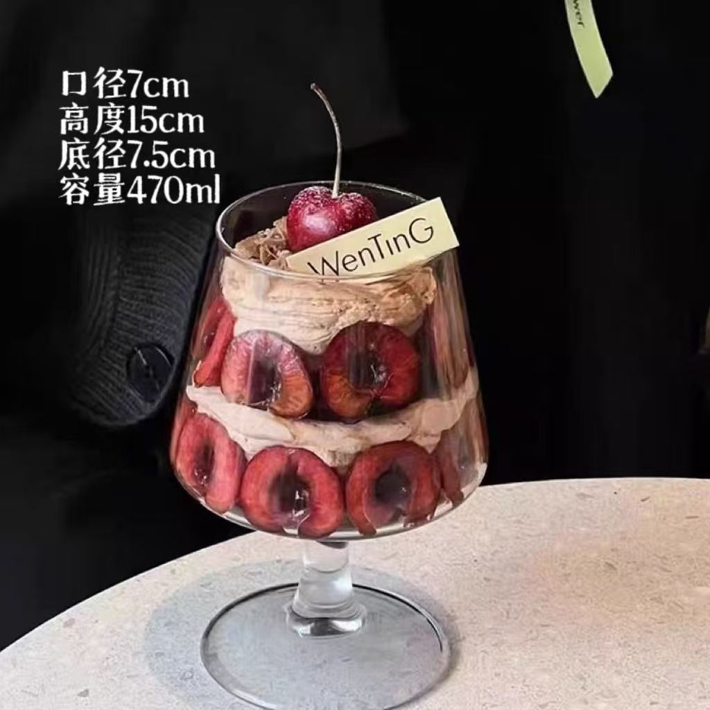 Taza de brandy Taza de vino extranjera alta Taza de café americano Taza de bebida de alto valor Taza de cóctel de patas cortas transparente