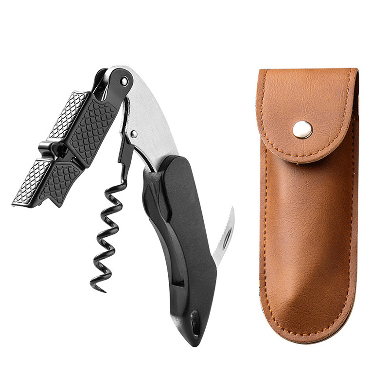Abridor de botellas de vino de acero inoxidable multifunción cuchillo de caballo cerveza abridor de vino abridor de cuchillo de vino portátil hogar de alta gama