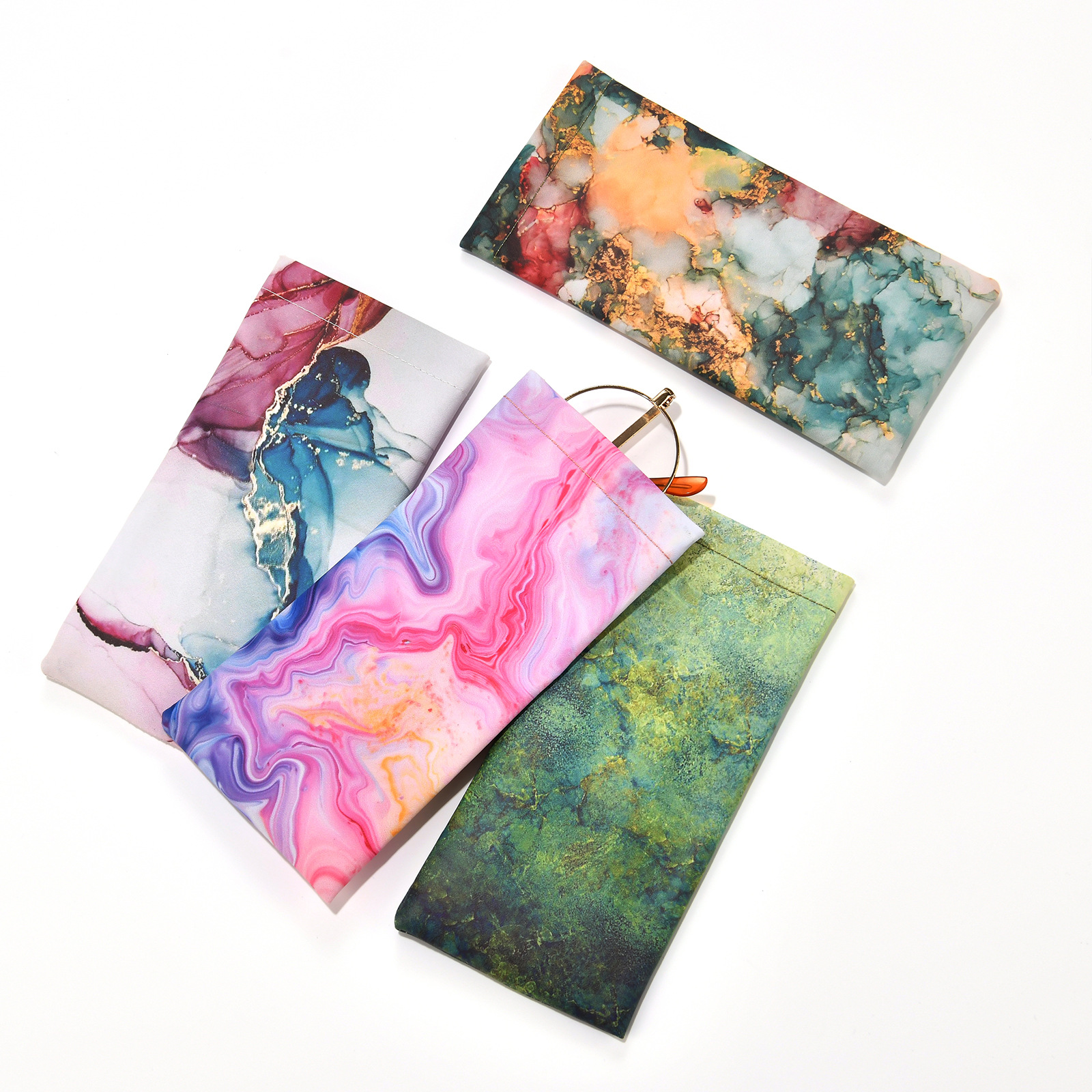 30g Weight Glasses Pouch Classification PU Material Printing, Abstract Pattern Unisex Gender Classical, Vintage Style Style Classical Vintage Style Printing Abstract PU Unisex Glasses Pouch 1
