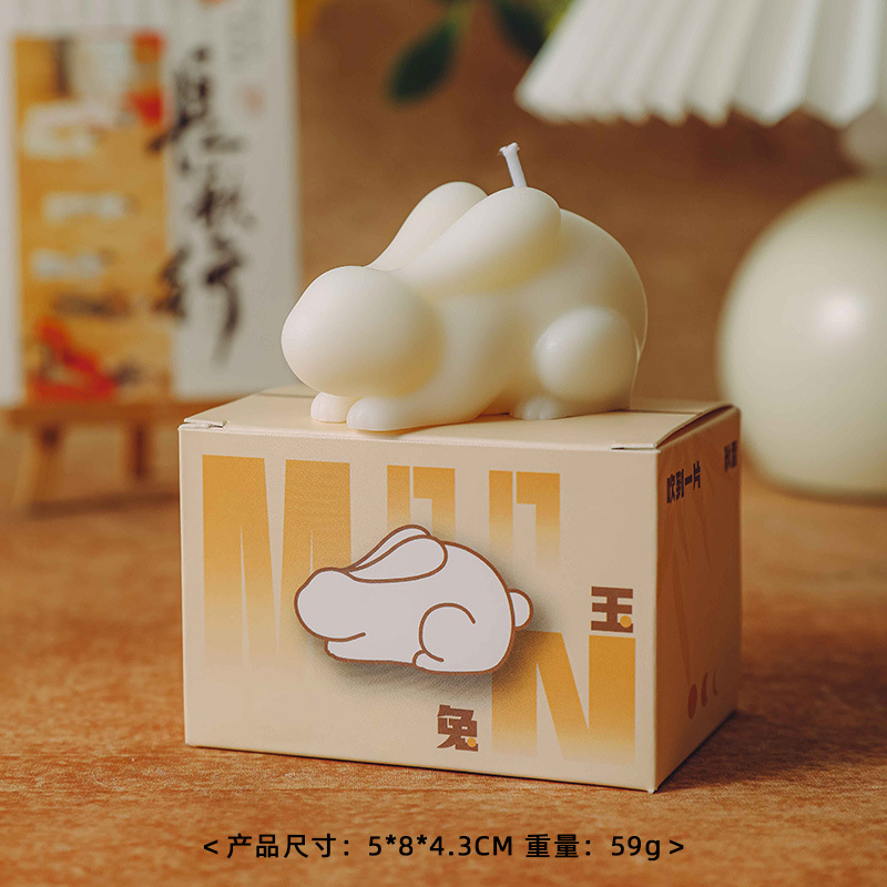 长耳玉兔中秋兔子造型香薰蜡烛高级感伴手礼物创意香氛摆件批发|undefined