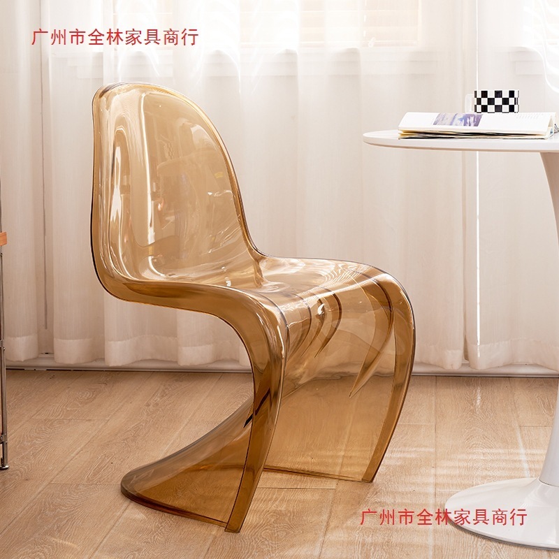 潘东椅简约现代餐椅创意设计师亚克力塑料椅子网红透明椅化妆凳子|undefined