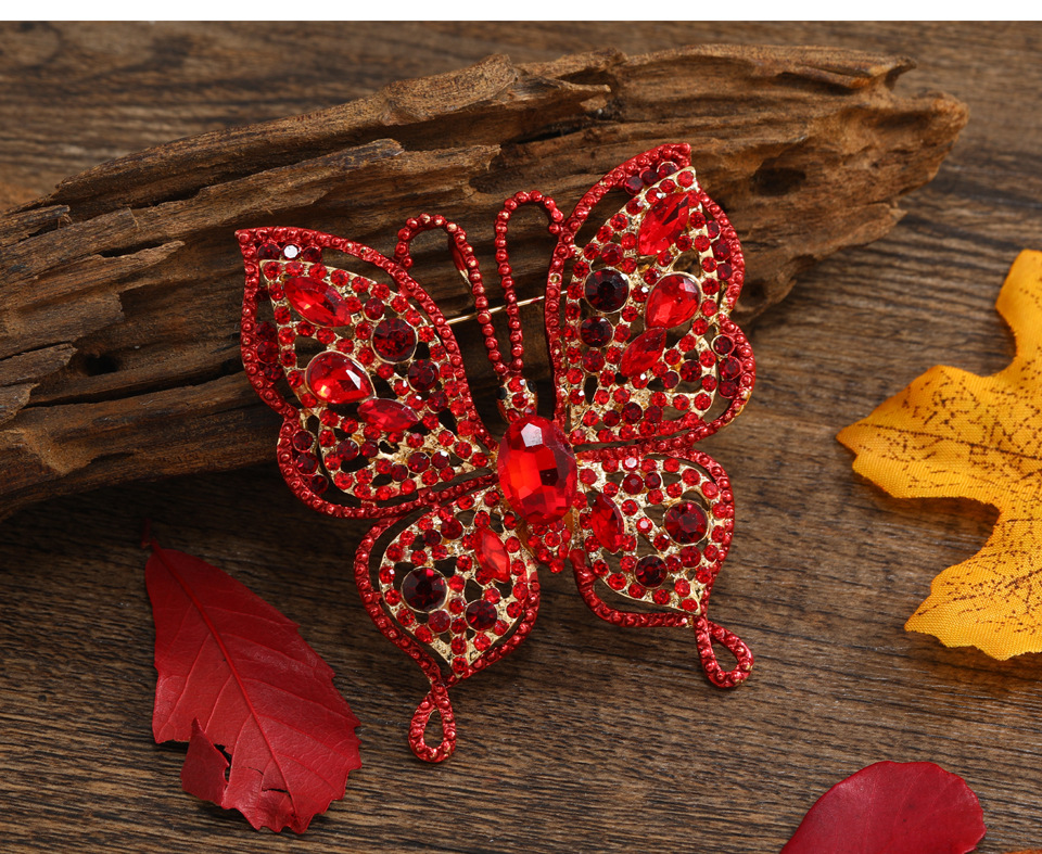 40g Weight Artificial Gemstones Inlay Material Brooches Classification Daily Occasion Alloy Material Butterfly Pattern Unisex Gender Metal Design Korean Style Style Korean Style Pin Butterfly Alloy Metal Artificial Gemstones Unisex Brooches 6