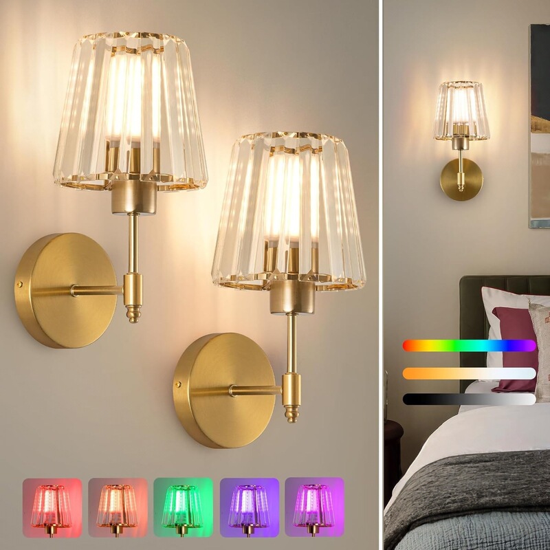 Battery-Powered Wall Lamp, Rechargeable Rgb 15-Color Bulb, Remote-Controlled Bedroom Bedside Lamp, Living Room Stairwell Crystal Lamp Battery-Powered Wall Lamp, Rechargeable Rgb 15-Color Bulb, Remote-Controlled Bedroom Bedside Lamp, Living Room Stairwell Crystal Lamp