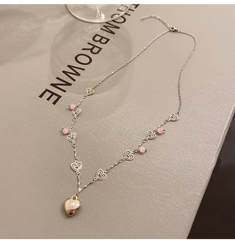 INS Style Heart Shape Titanium Steel Plating Pendant Necklace 1 Piece