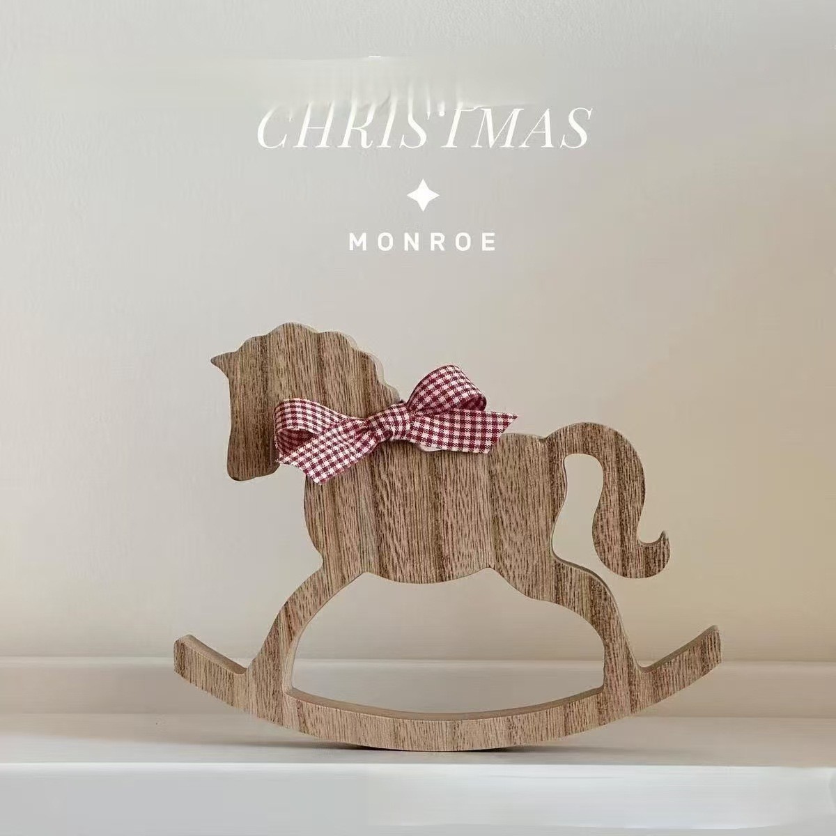 供应圣诞节装饰用品木质圣诞树装饰 驯鹿木马圣诞装饰挂件