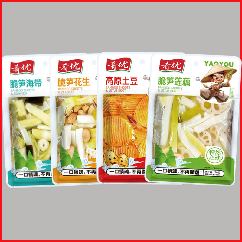 肴优脆笋海带花生莲藕土豆片70g/包（整箱100包保质期9个月）零食