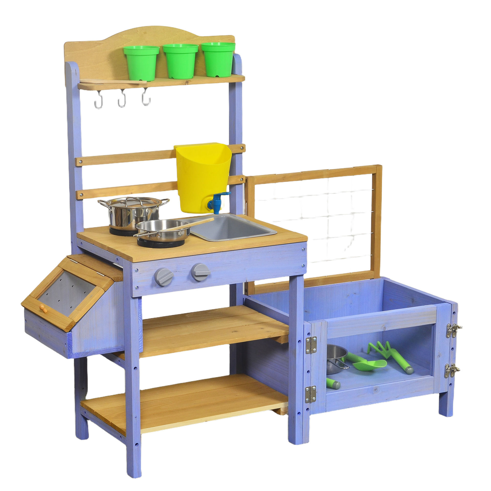 Xinyun juguetes de madera transfronterizos para niños al aire libre juegos de casas simulación de cocina simulación cocina de madera maciza estufa de barro