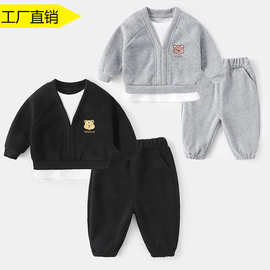 宝宝春秋套装婴儿春装男童2024新款运动洋气衣服1岁儿童童装潮服