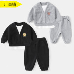宝宝春秋套装婴儿春装男童2024新款运动洋气衣服1岁儿童童装潮服