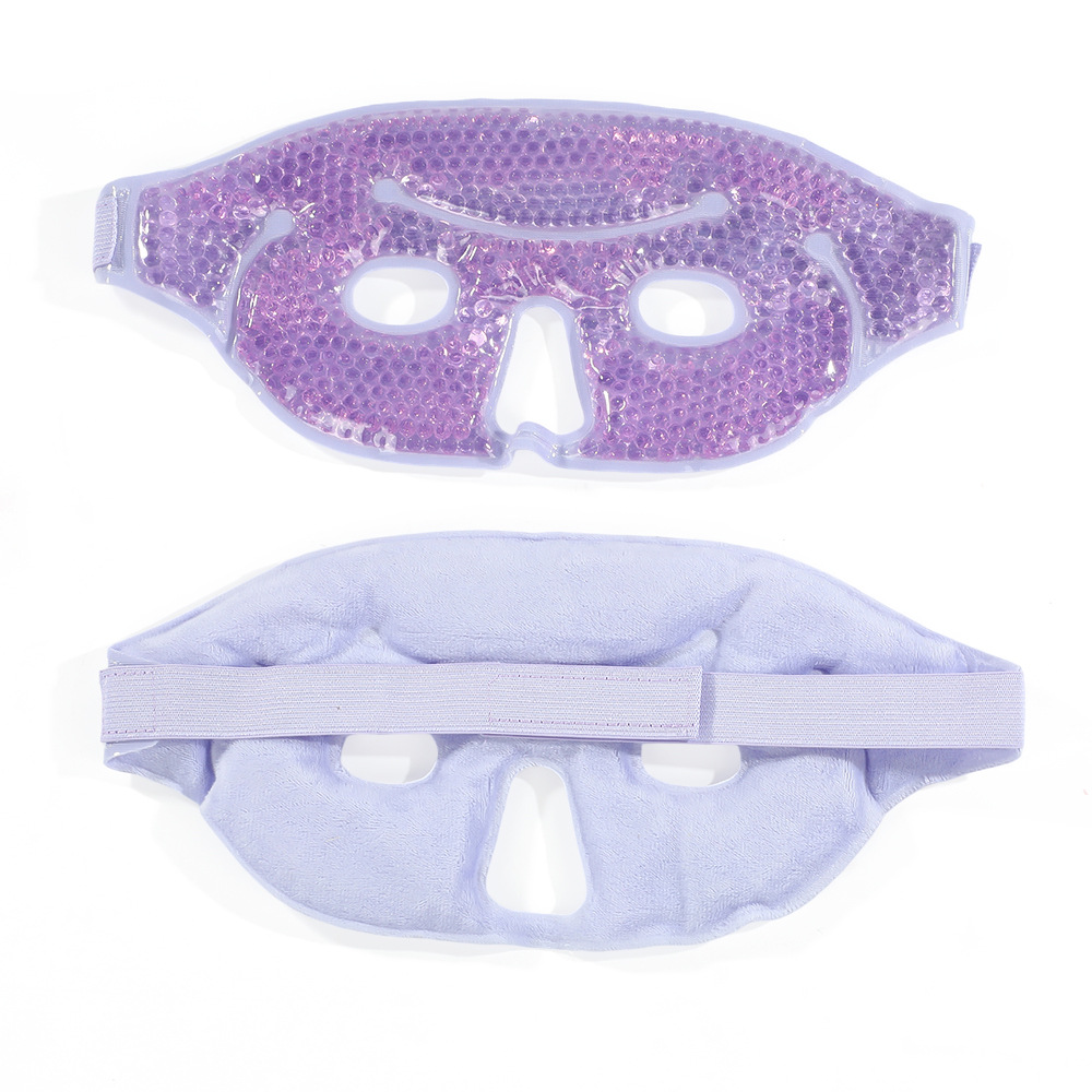 Máscara Facial de Gel para Compresas Frías y Calientes PVC y Terciopelo para aliviar fatiga facial