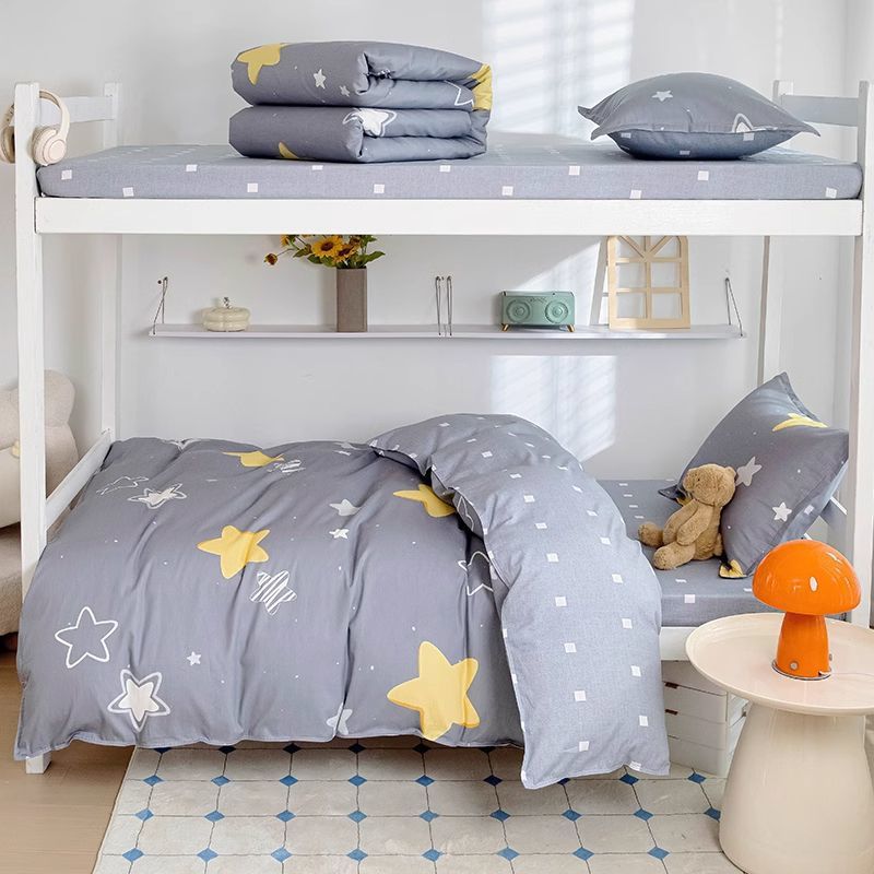 Dormitorio de estudiantes 0,9 m 100 funda de edredón de algodón de tres piezas 90x190 funda de edredón de algodón juego de cuatro piezas seis