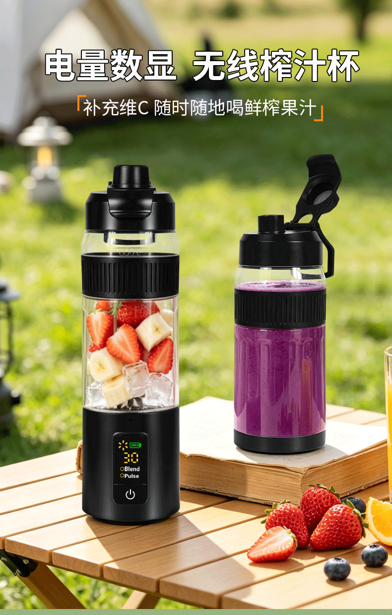 Portable electric juicer, multifunctional with ice crushing