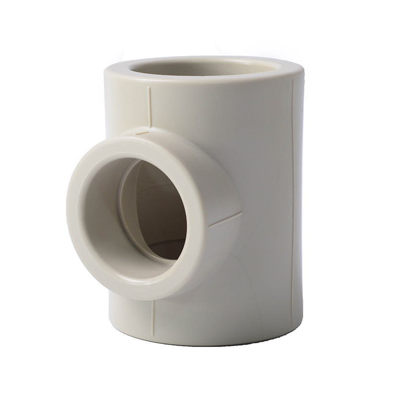 锚牌PPH异三通热熔承插 PP-H变径三通 米黄色PPH异径三通变径接头