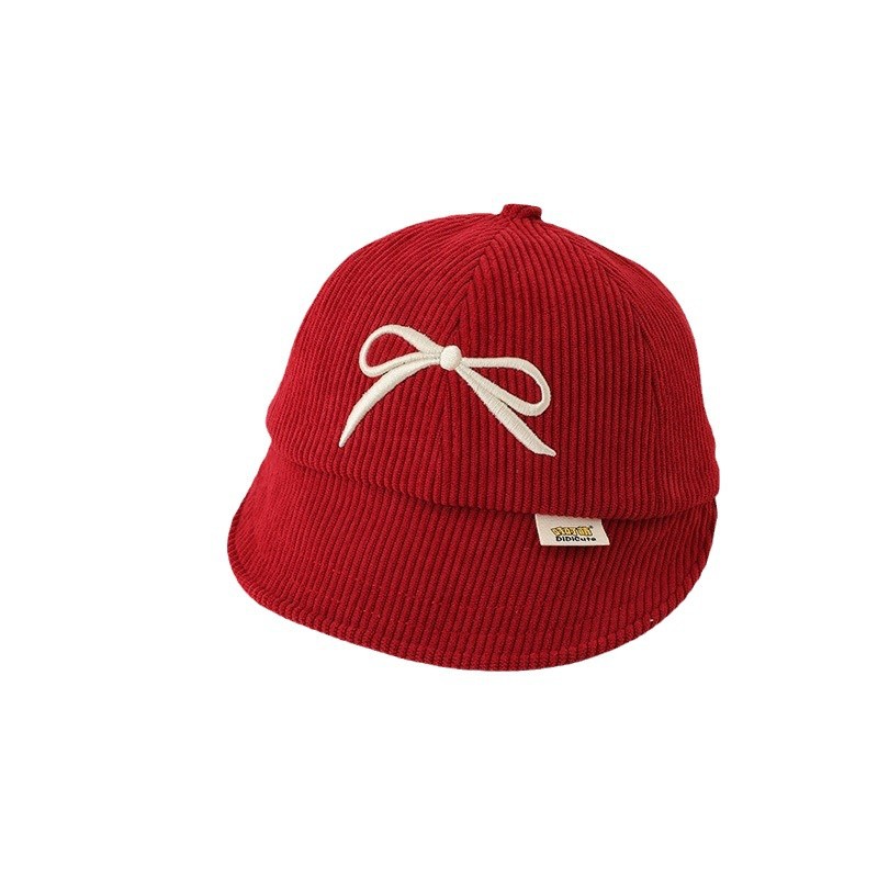 Sombrero de bebé bordado arco primavera y otoño nuevo estilo de moda para niños niñas bebés transpirables para niños gorra de boca de pato gorra