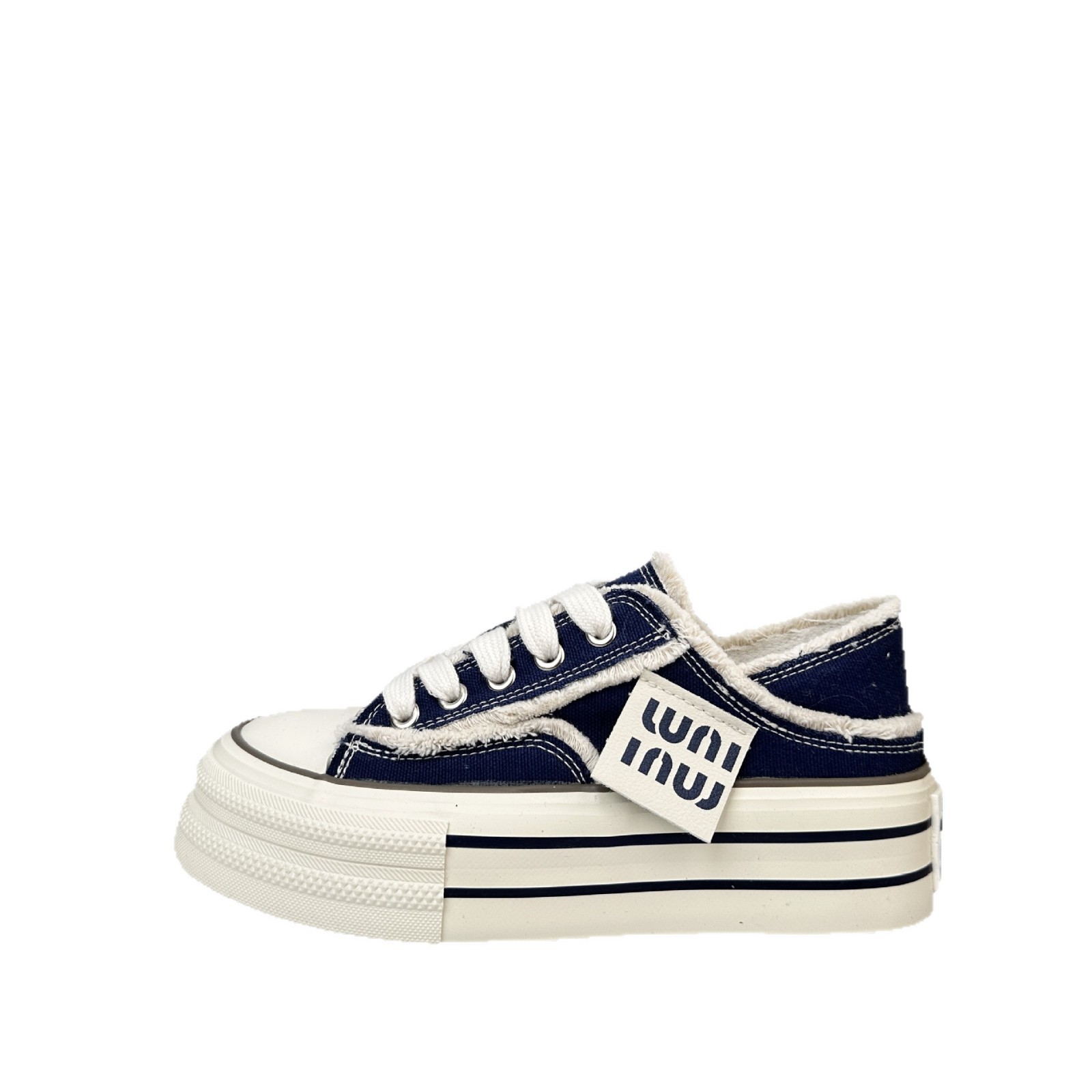 Far Boga color zapatos de lona de fondo grueso para mujeres 2025 verano versátil coreano nuevo muffin zapatos para mujeres pueden pisar zapatos de tacón