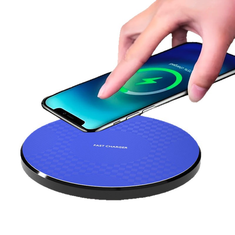 Disco de carga de carga rápida ultrafino de 15w adecuado para carga de teléfonos móviles de Apple, computadora de escritorio, luz nocturna, cargador inalámbrico de baja temperatura