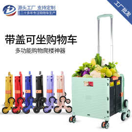 直供新款折叠购物车买菜车小拉车家用拖车超市推车带盖可坐爬楼车