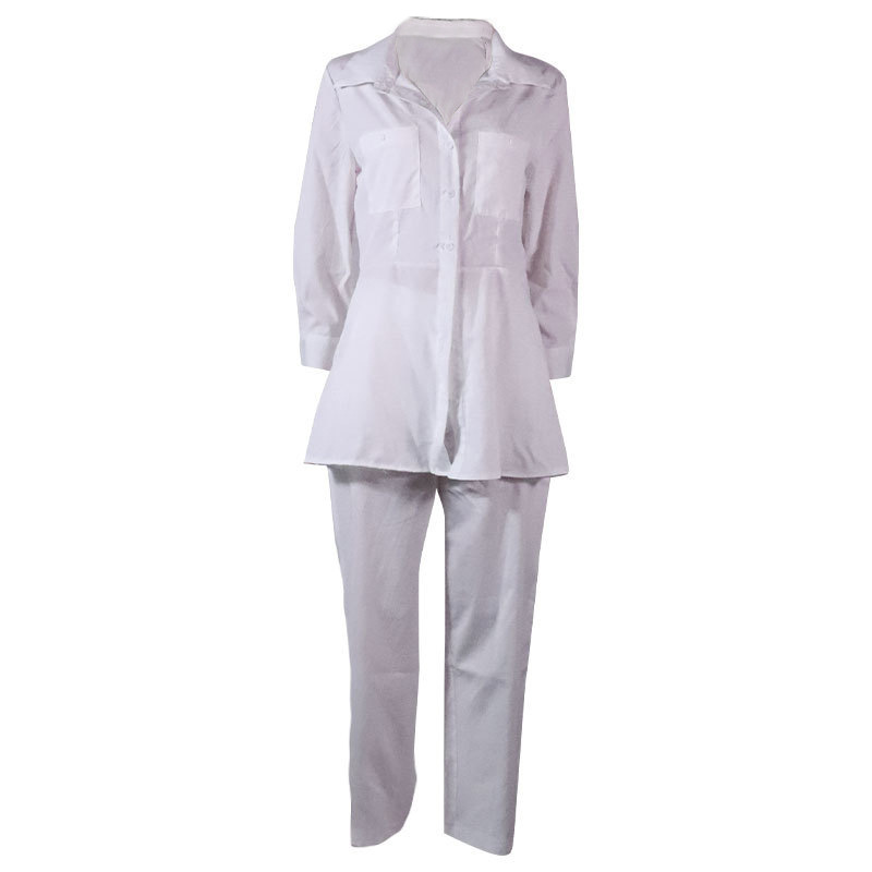 GraceChic FD483 Disponibile Autunno Inverno 2025 Nuovo Export Camicia a maniche lunghe da donna Pantaloni tinta unita Completo due pezzi_voghion.com