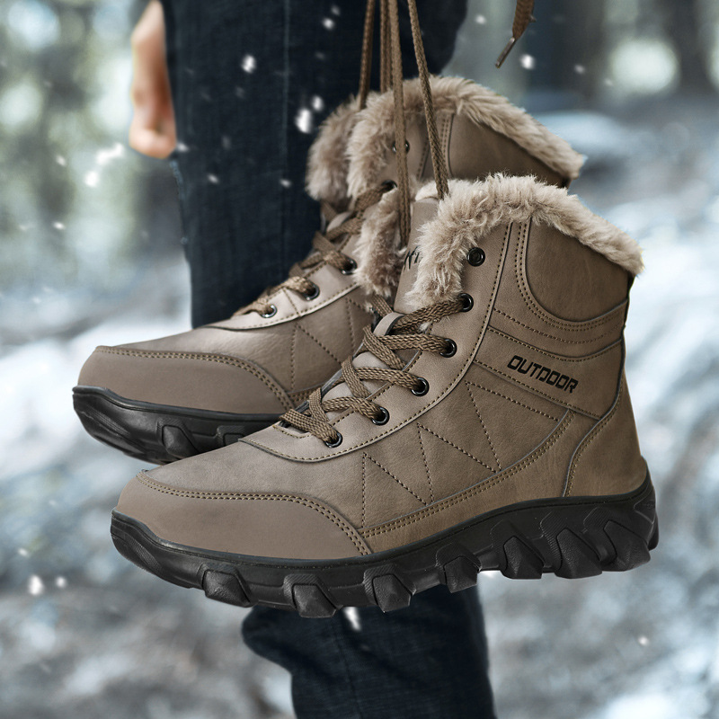 Large cotton snow boots fashion trendy men's work shoes new 2022…