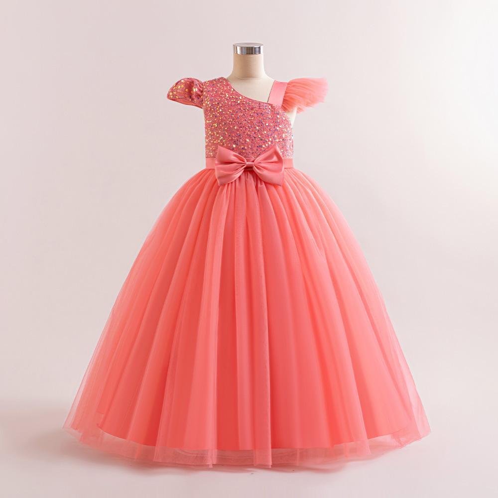 Nuevos vestidos de niños transfronterizos vestidos de princesa de malla vestidos de espectáculo vestidos de fiesta vestidos de celebración