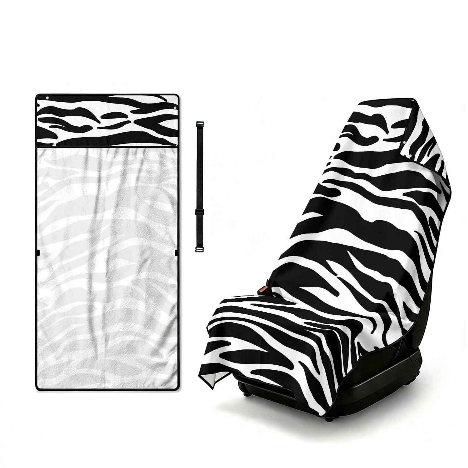 Printed bath towel and car seat cover 2-in-1, ultra-fine fiber outdoor beach and car dual-use universal seat cushion