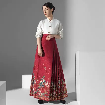 新款【敬酒服】汉服明制新中式仿妆花婚服马面裙套装立领日常国风