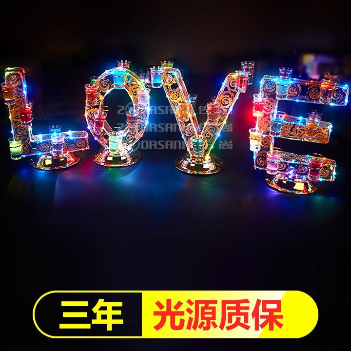 Bar KTV portavasos de cóctel una taza titular de la taza de bala emisor de luz estante del vino LED emisor de luz rojo océano vino titular de la taza de vino